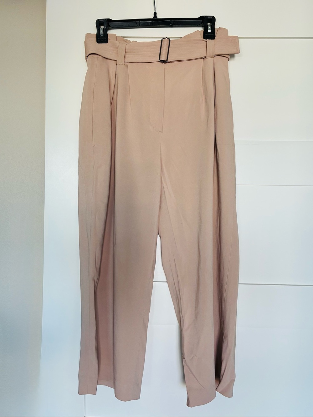 A.L.C. 4 Nude / Beige Belted High-Waist Trousers